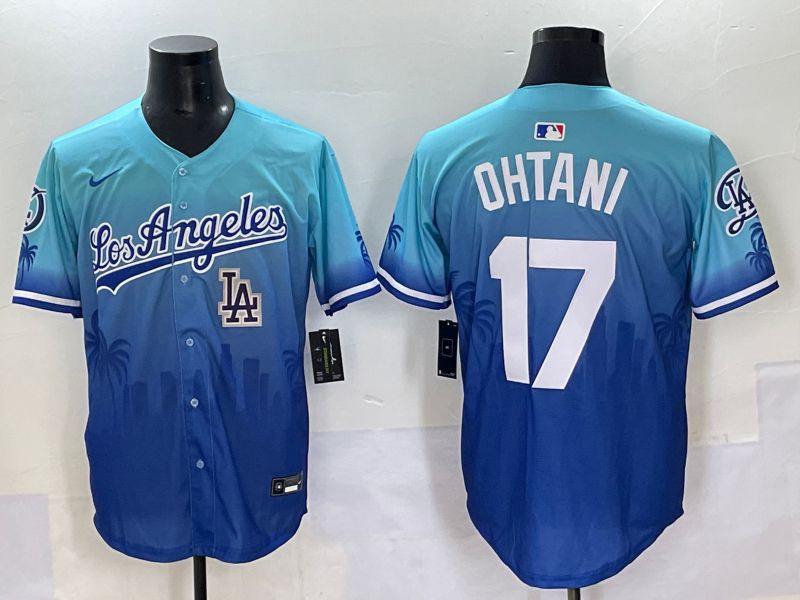 Men 2025 Los Angeles Dodgers #17 Ohtani Blue Nike MLB Jersey Daoqite style 8->los angeles dodgers->MLB Jersey